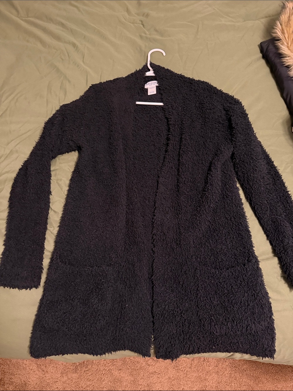 Cozy Open-Front Black Women's Cardigan Jacket